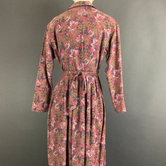 ❗️SOLD❗️80s Laura Ashley Leaf Print Long Sleeve Dress - Picture 10 of 14